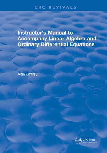 Instructor's manual to accompany linear algebra and ordinary differential equations