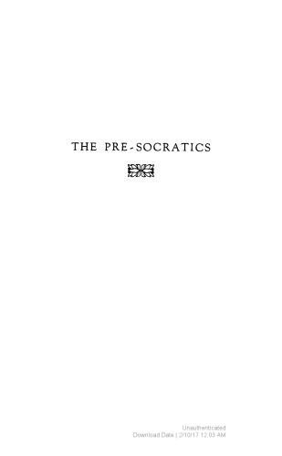 The Pre-Socratics