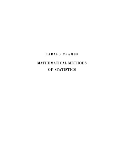 Mathematical Methods of Statistics (Pms-9), Volume 9