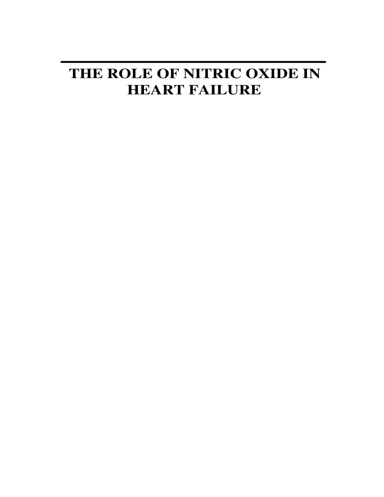 The role of nitric oxide in heart failure