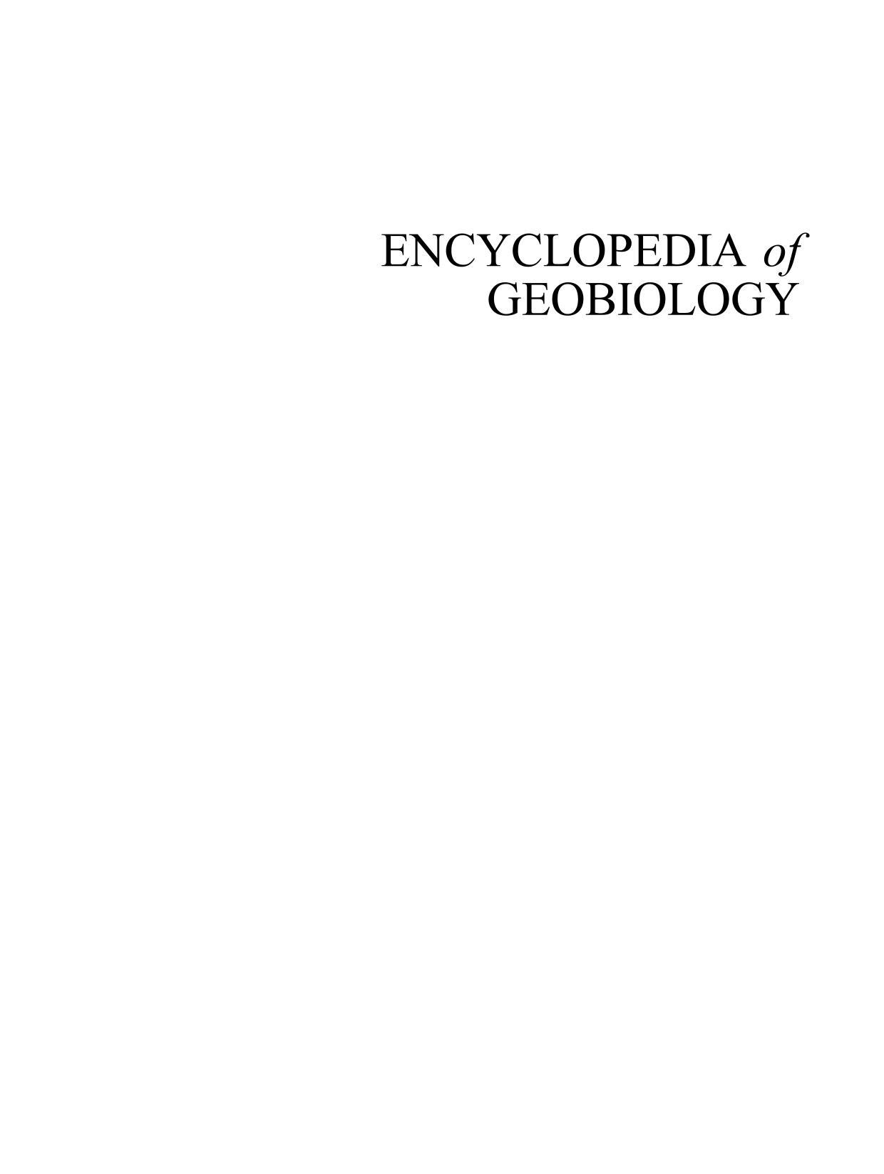 Encyclopedia of Geobiology