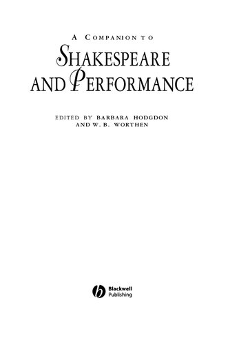 A Companion to Shakespeare and Performance