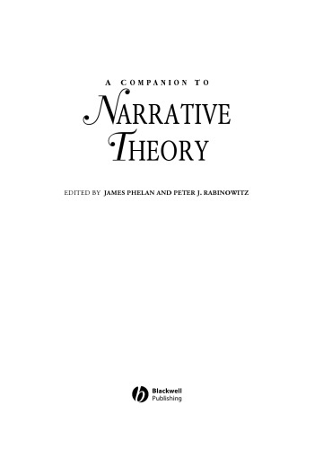 A Companion to Narrative Theory