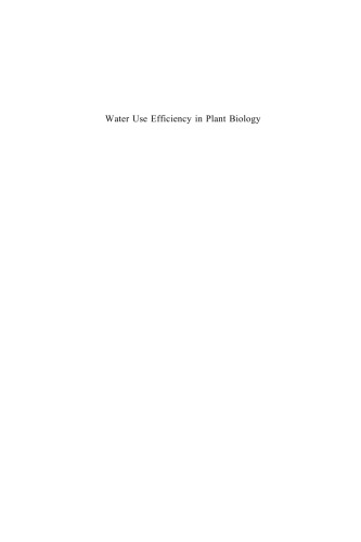 Water Use Efficiency in Plant Biology