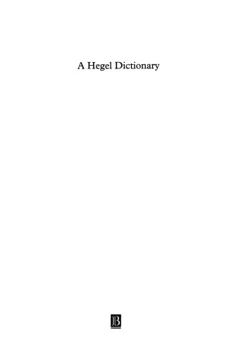 A Hegel dictionary.