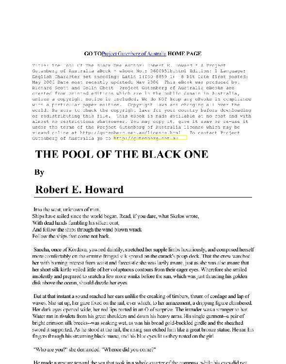 The Pool of the Black One