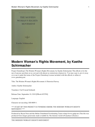 The Modern Woman's Rights Movement