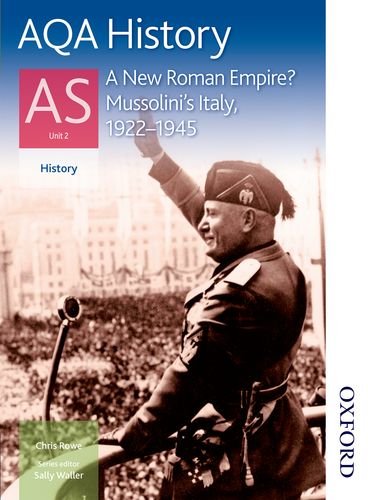 Aqa History as Unit 2 a New Roman Empire? Mussolini's Italy, 1922-1945