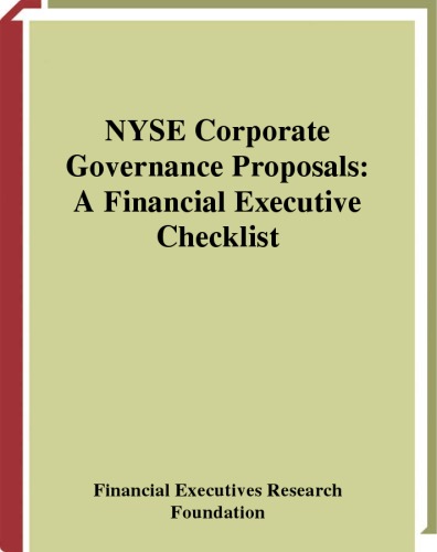 NYSE Corporate Governance Proposals