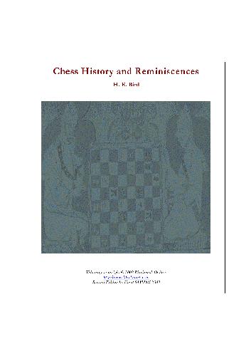 Chess history and reminiscences