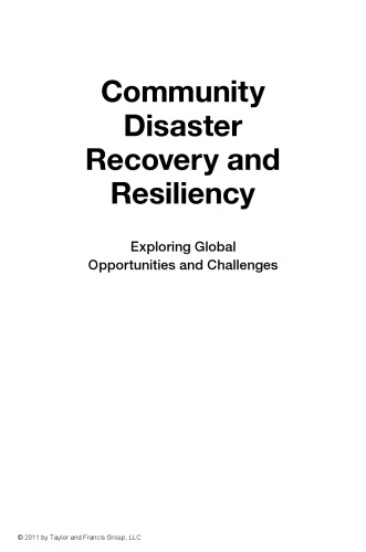 Community Disaster Recovery and Resiliency