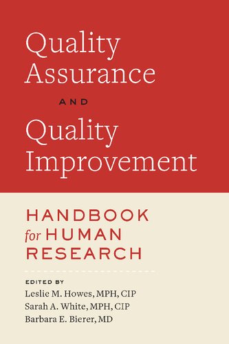 Quality Assurance and Quality Improvement Handbook for Human Research