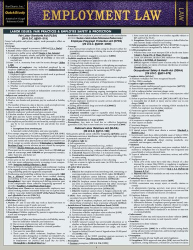 Employment Law a Quickstudy Laminated Law Reference