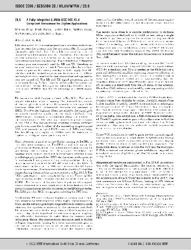 Digest of technical papers / IEEE International Solid-State Circuits Conference, 2006 [San Francisco, CA, 5-9 February 2006 ; volume 49]