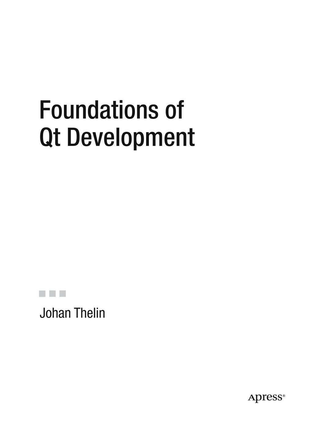 Foundations of Qt Development