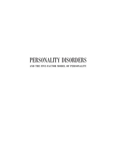 Personality Disorders and the Five-Factor Model of Personality