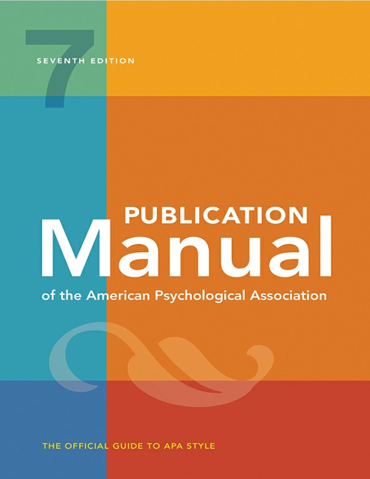 Publication Manual of the American Psychological Association