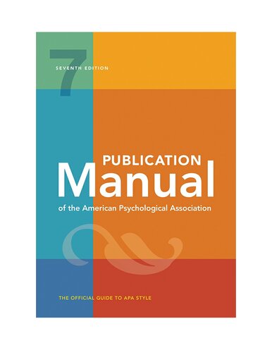 Publication Manual of the American Psychological Association