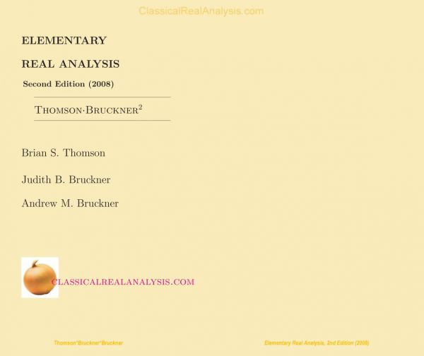 Elementary Real Analysis [Volume 2 of 2]