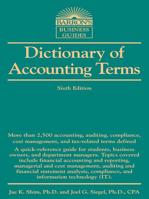 Dictionary of Accounting Terms