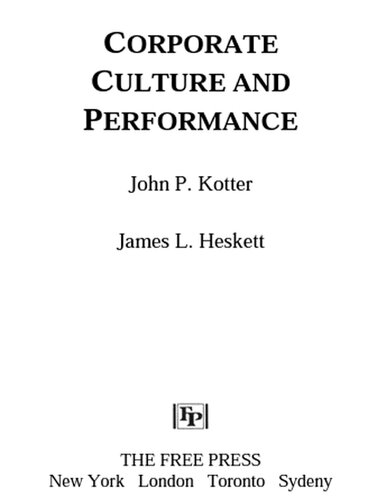 Corporate Culture and Performance