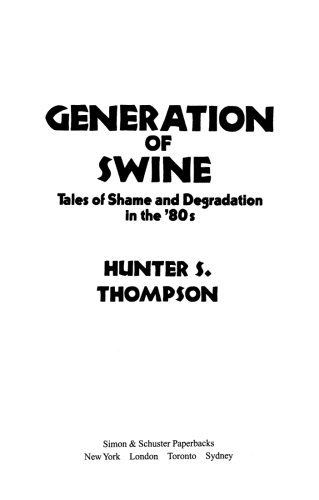 Generation of Swine