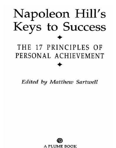 Napoleon Hill's Keys to Success