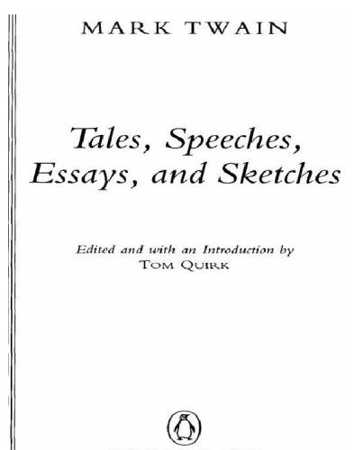 Tales, Speeches, Essays, and Sketches