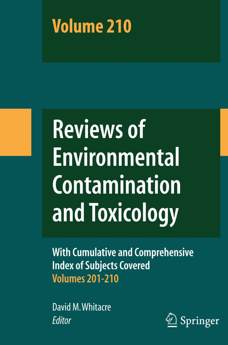 Reviews of Environmental Contamination and Toxicology