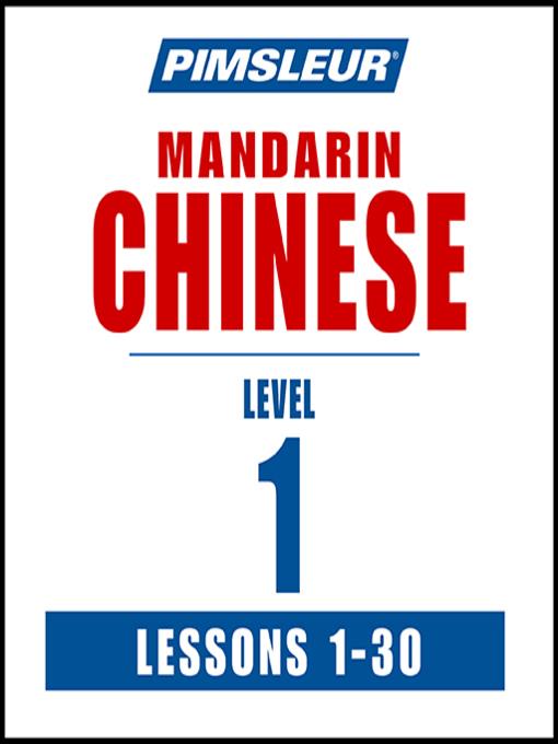 Pimsleur Chinese (Mandarin) Level 1