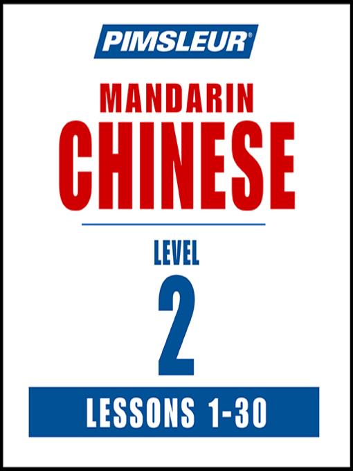 Pimsleur Chinese (Mandarin) Level 2