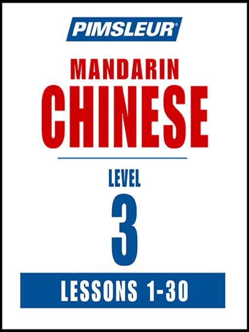 Pimsleur Chinese (Mandarin) Level 3 MP3