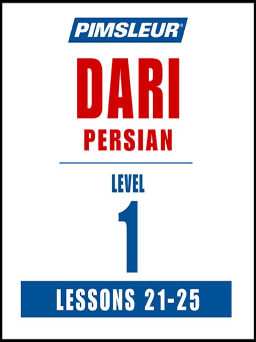 Pimsleur Dari Persian Level 1 Lessons 21-25 MP3