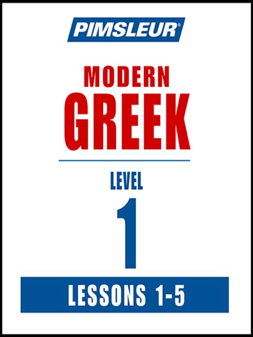 Pimsleur Greek Level 1 Lessons 1-5 MP3