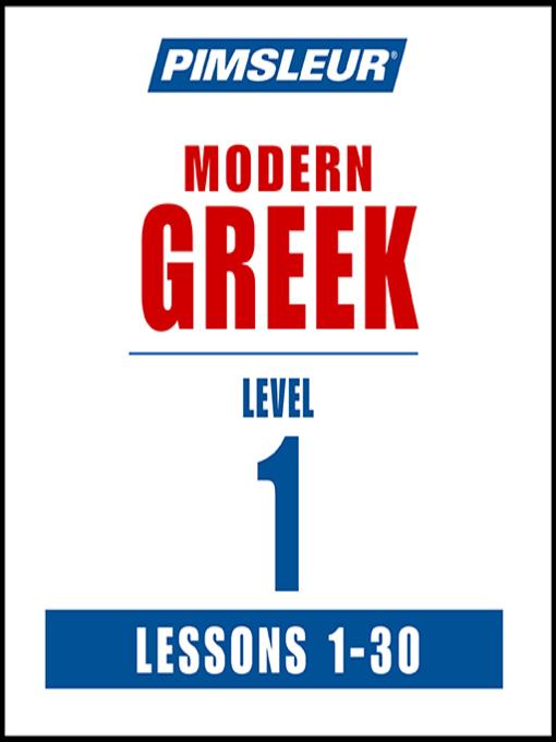 Pimsleur Greek Level 1 MP3