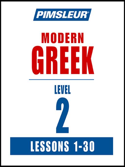 Pimsleur Greek Level 2 MP3