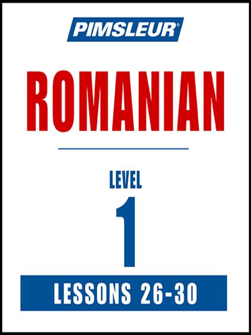 Pimsleur Romanian Level 1 Lessons 26-30 MP3