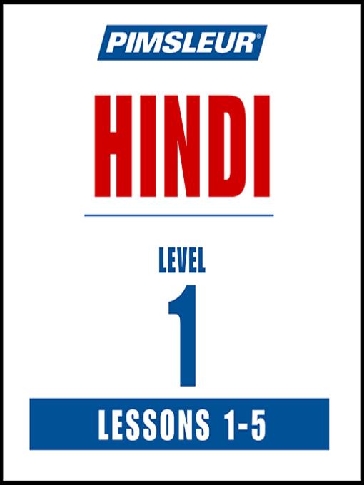 Pimsleur Hindi Level 1 Lessons 1-5 MP3