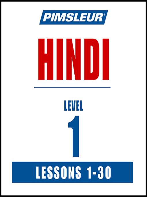 Pimsleur Hindi Level 1 MP3