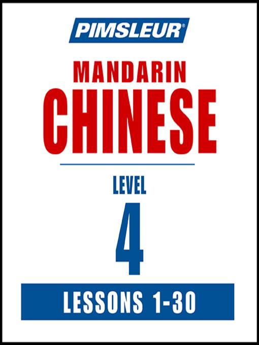 Pimsleur Chinese (Mandarin) Level 4 MP3