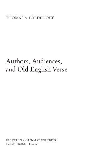 Authors, Audiences, and Old English Verse