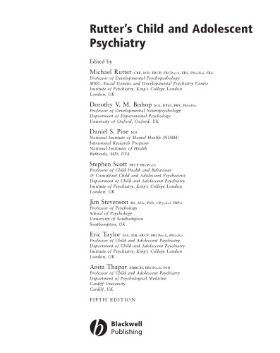 Rutter's Child and Adolescent Psychiatry