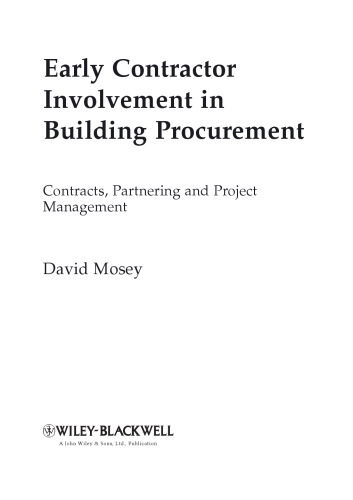 Early Contractor Involvement in Building Procurement