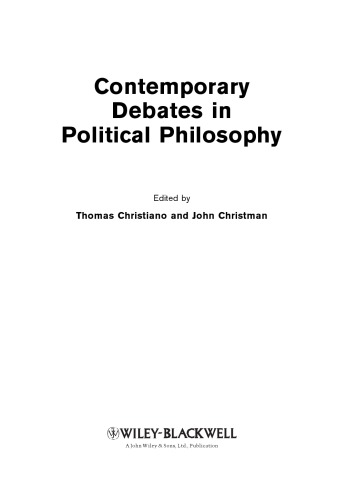 Contemporary Debates in Political Philosophy