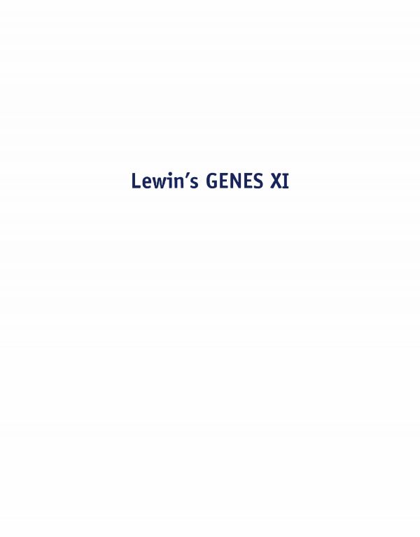 Lewin's Genes XI