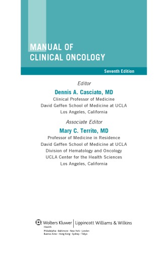 Manual of Clinical Oncology (Lippincott Manual)