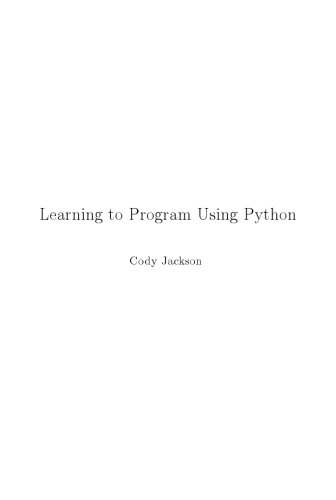 Learning to Program Using Python