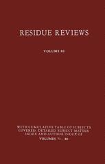 Residue Reviews : Residues of Pesticides and Other Contaminants in the Total Environment