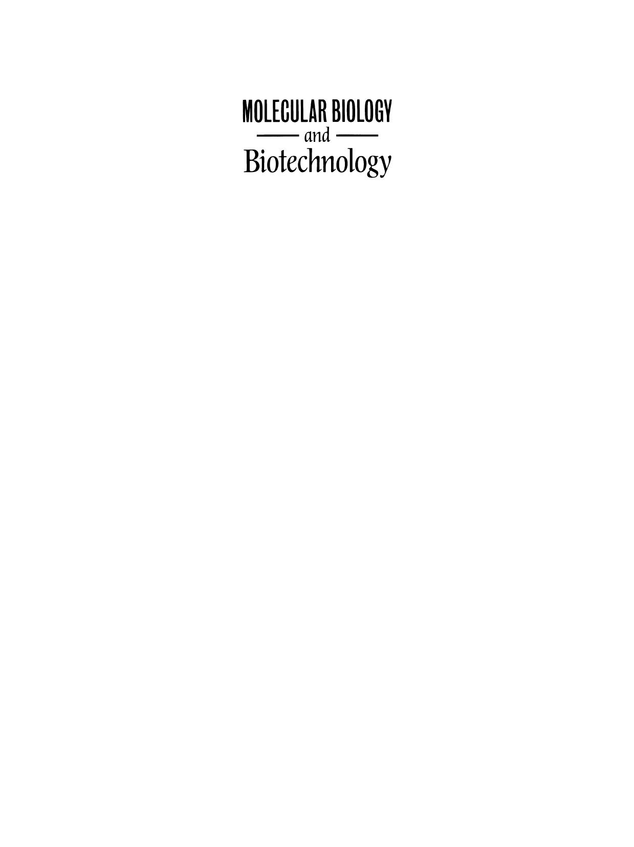 Molecular Biology and Biotechnology