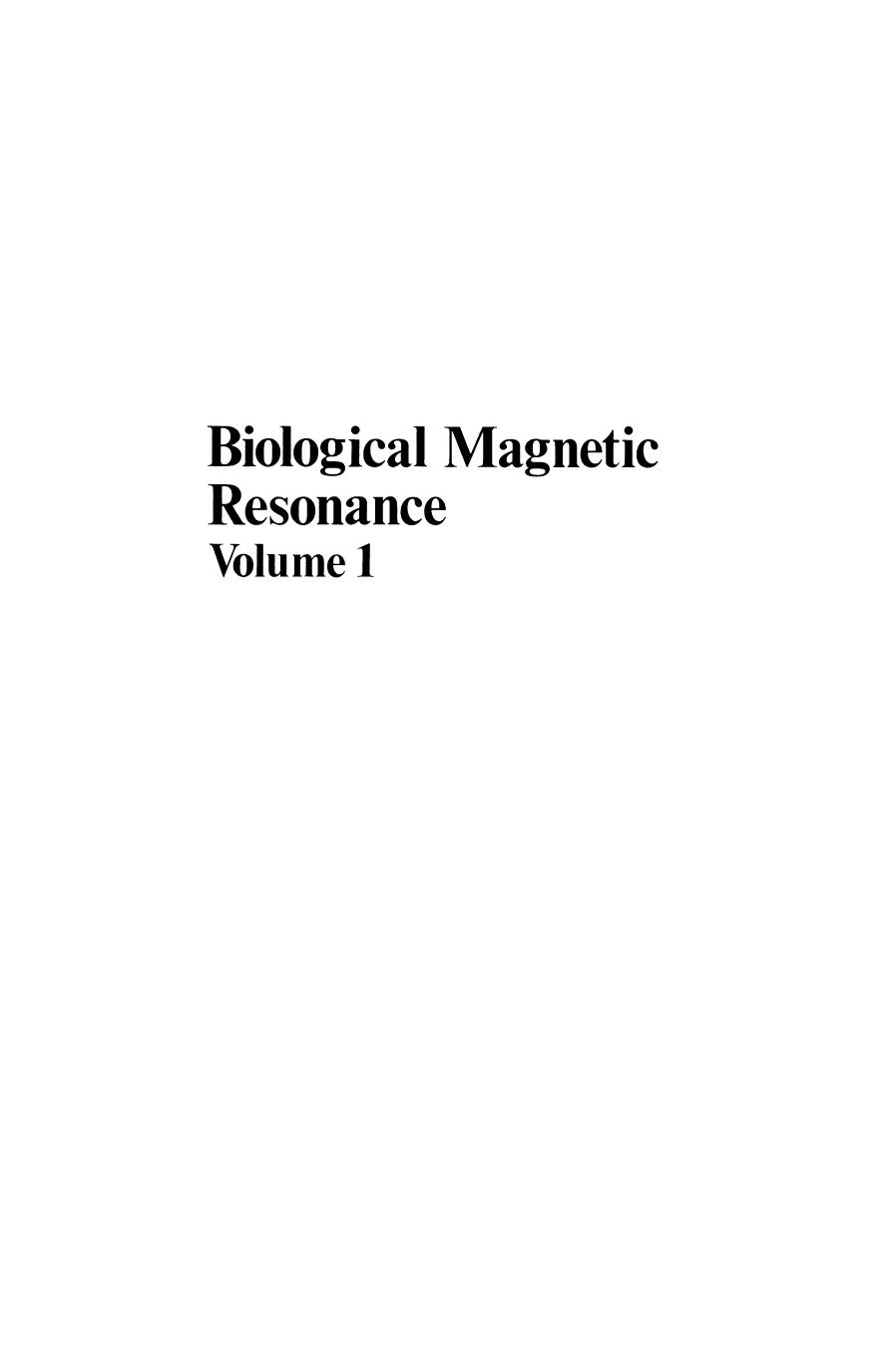 Biological Magnetic Resonance